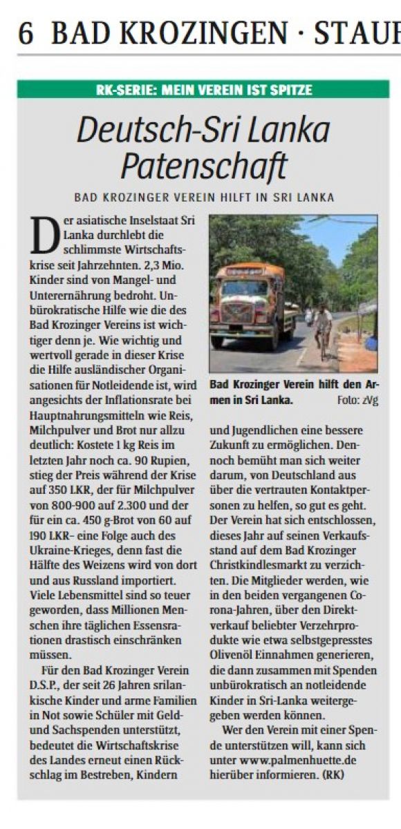 Pressebericht im ReblandKurier, Ausgabe vom 24.11.2022